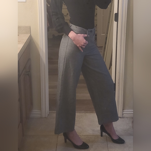 Reformation Peche pant cropped wide leg gray wool trouser size 2 - Picture 3 of 8